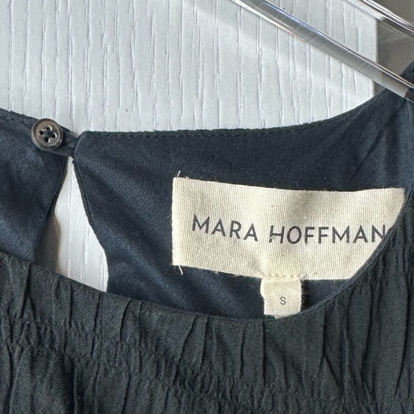 Mara Hoffman Aranza Dress in Black Gauze Popcorn Size Small - Picture 6 of 8